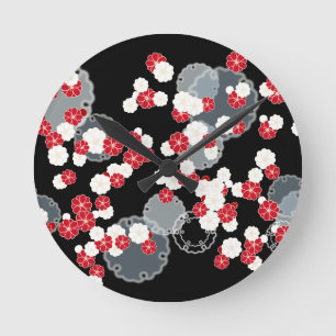 Plum Snow Ring New Year's Day Round Clock