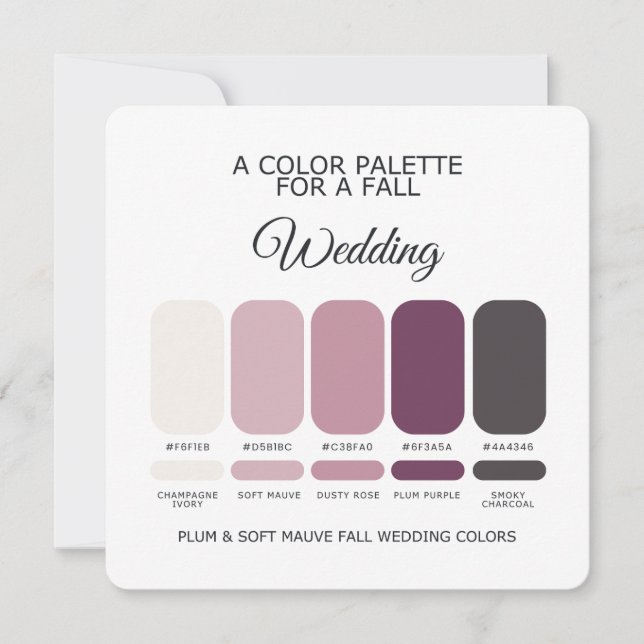 Plum Soft Mauve Fall Wedding Palette 2026 Card (Front)