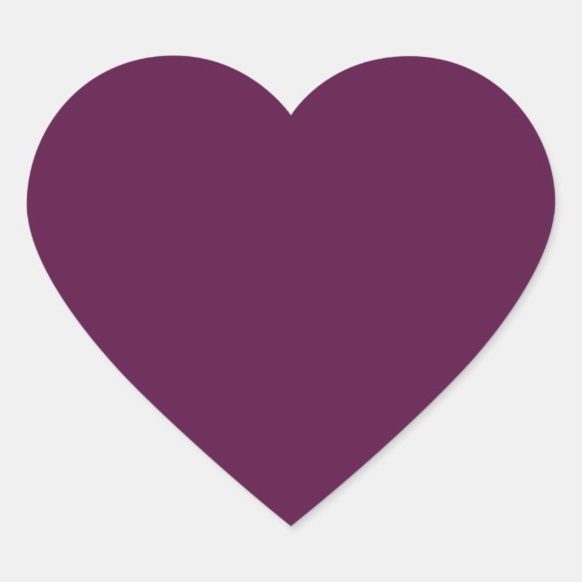 Plum (solid colour)  heart sticker (Front)