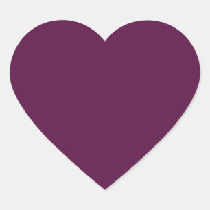 Plum (solid colour)  heart sticker