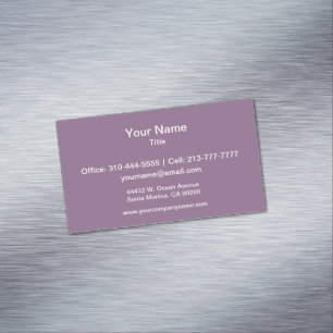 Plum Solid Colour Magnetic Business Card