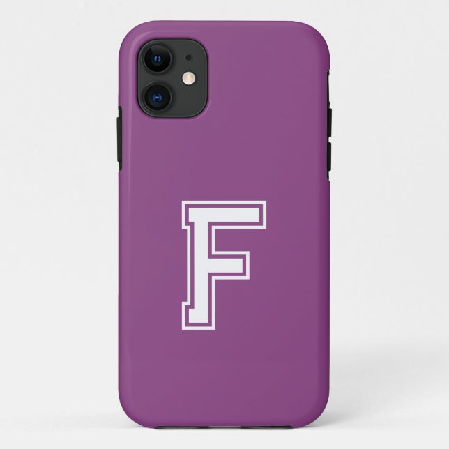Plum Solid Colour | Minimalist Monogram Case-Mate iPhone Case (Back)