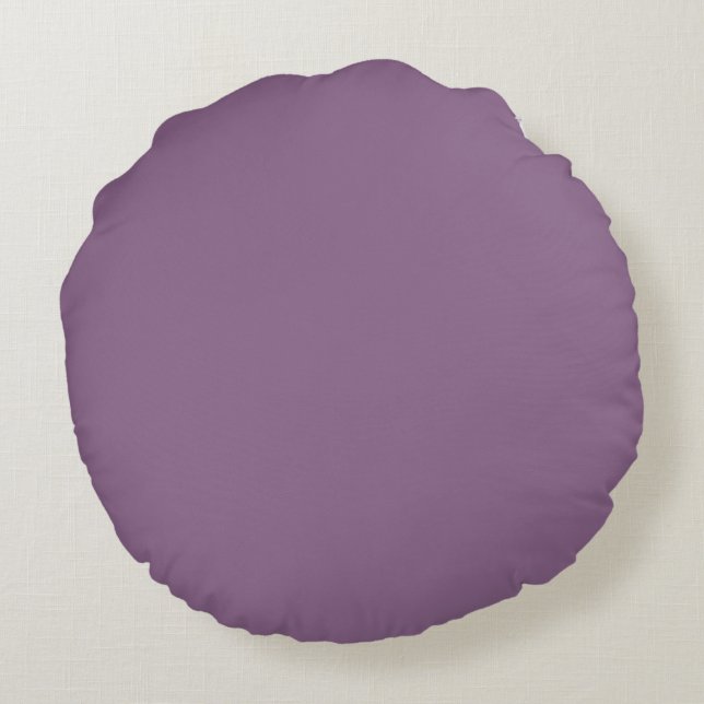 Plum Solid Colour Round Pillow (Back)