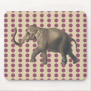 Plum Spice Moods Dots with Elephant Mouse Pad