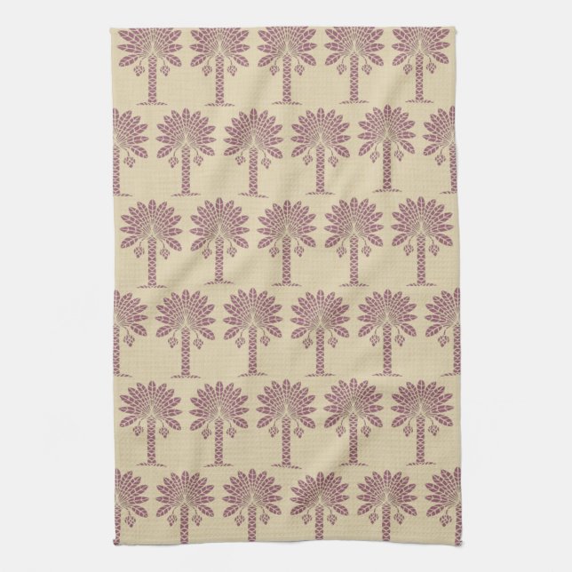 Plum Spice Moods Palm Kitchen Towel (Vertical)