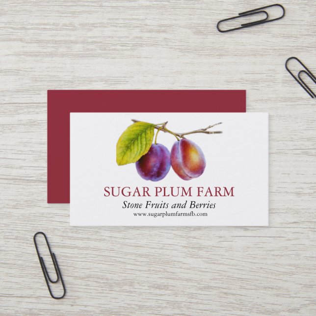Plum stone fruit farm fruit suppliers business card (Front/Back In Situ)