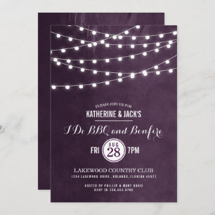 Plum String Lights I Do BQ Invitation