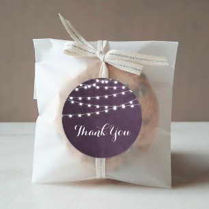 Plum String Lights Thank You Sticker