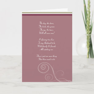 Plum striped Be my bridemaid card