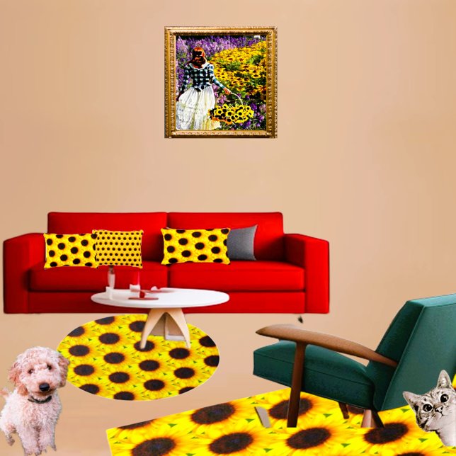 Plum Sunflower Yellow Accent Pillow (Creator Uploaded)