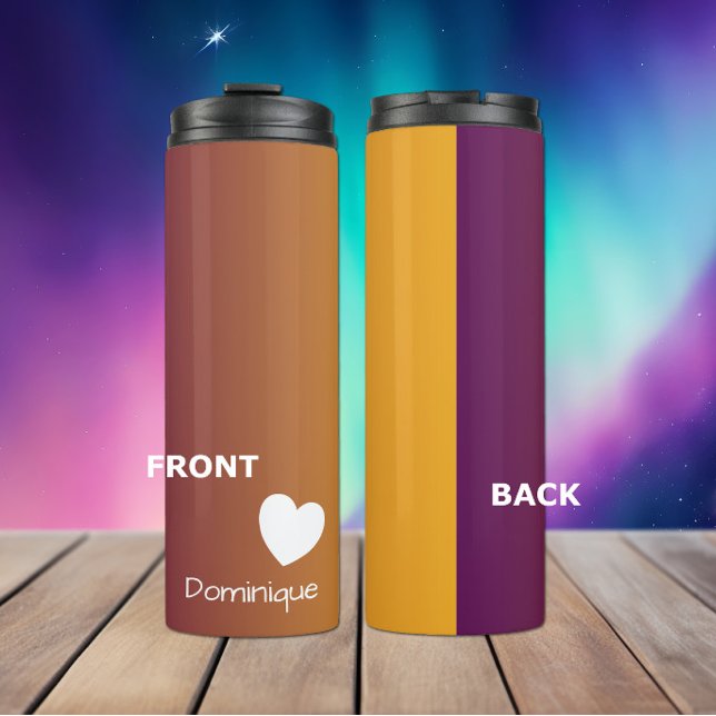 Plum Sunset Gradient Thermal Tumbler With A Heart (Creator Uploaded)