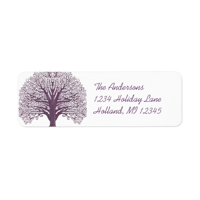 Plum Swirl Tree Return Address (Front)