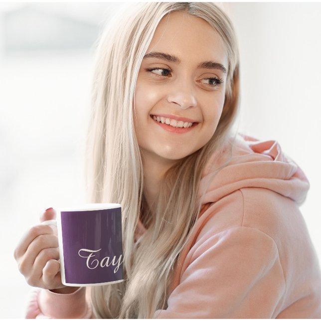 Plum Teal Ombre - Customizable Name Coffee Mug (Mockup 1)