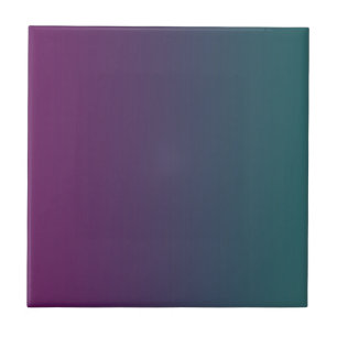 Plum Tranquility - Gradient Plum Teal Ceramic Tile