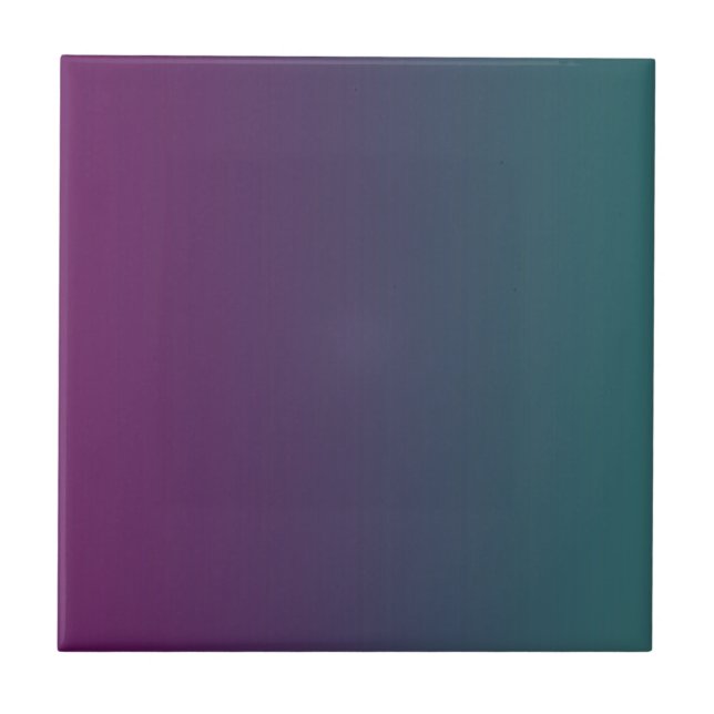 Plum Tranquillity - Gradient Plum Teal Ceramic Til Tile (Front)