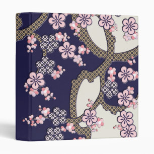 Plum tree flowers traditional japanese textile binder