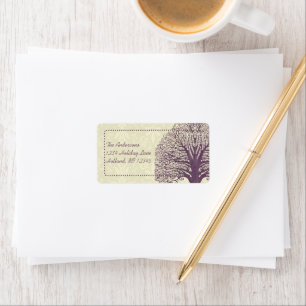 Plum Tree Ivory Damask Return Address Labels