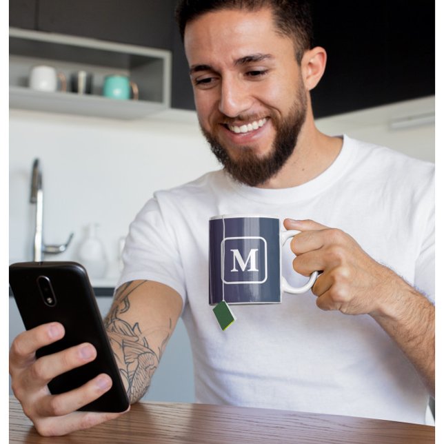 Plum Twilight - Monogramme Gradient Cafe Mug (Mockup 1)