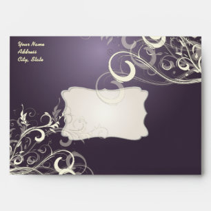 Plum Vanilla Swirls, 5.25x7.25 Envelopes