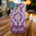 Plum Vintage Damask Pattern and Name Case-Mate Samsung Galaxy S9 Case<br><div class="desc">A vintage pattern with a trendy design with jewel tone colours and elegance. Items are easier to customize when you replace all text and photos first. If your art still needs to be adjusted, click on the Customize This button. This will take you to a design area where you can...</div>