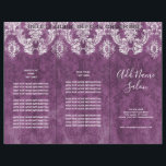 Plum Vintage Damask Pattern with Grungy Finish Flyer<br><div class="desc">Purple -- A small business design with an area for company name and contact information on the front. It also includes a place on the inside of the advertisement to add a list services or a price list. It is set up so you can fold the brochure when you receive...</div>