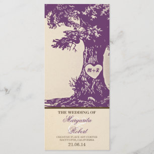 plum vintage love tree wedding programs