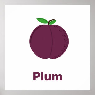 Plum violet avec affiche de mots