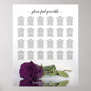 Plum violet Rose 24 Tableau Mariage Siège