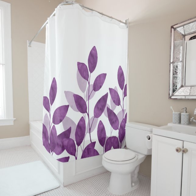 Plum Watercolor Leaves (In Situ)