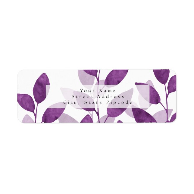 Plum Watercolor Leaves (Front)