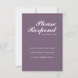 Plum Wedding Website Insert RSVP Card