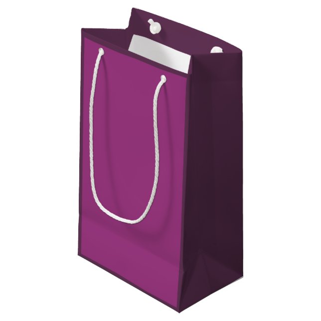 Plum Wine Purple Spring Season Solid Colour Small Gift Bag (Front Angled)