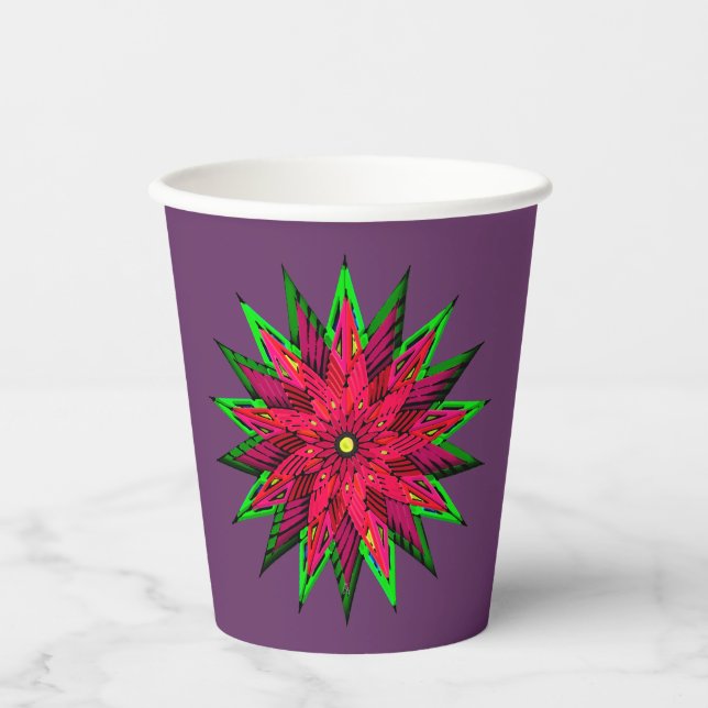 Plum Wonderful Poinsettia WOW Paper Cups (Front)
