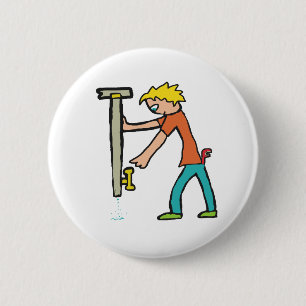 Plumber 2 Inch Round Button