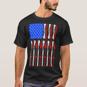 Plumber American Flag Patriotic Plumbing Proud Usa T-Shirt