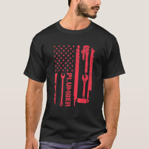 Plumber American Flag Plumbing Tools T-Shirt