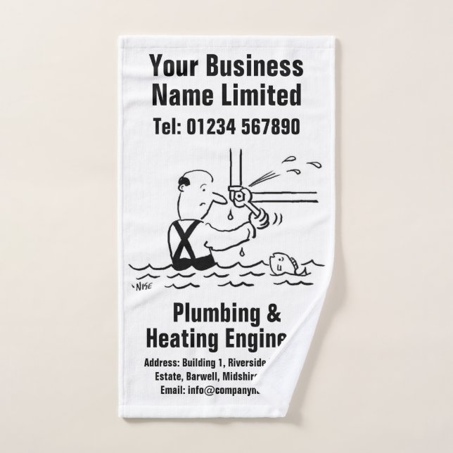 Plumber and Heating Engineer Design Hand Towel (Hand Towel)