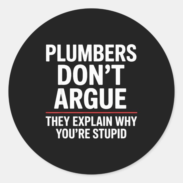 Plumber Art For Men Women Plumbing Pefitter Plumbe Classic Round Sticker (Front)