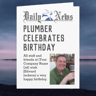 Plumber Birthday Card to Personalise