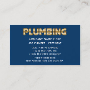 Plumber Business Cards