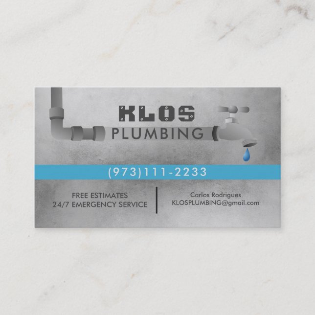 Plumber Business Cards (Front)