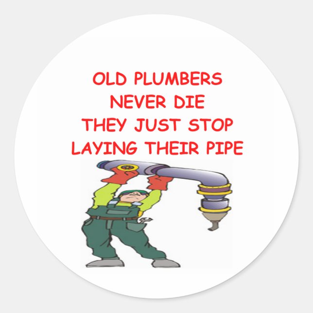 PLUMBER CLASSIC ROUND STICKER (Front)