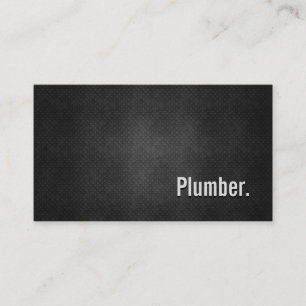 Plumber Cool Black Metal Simplicity Business Card