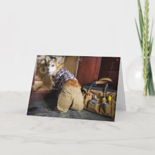 Plumber Corgi blank card