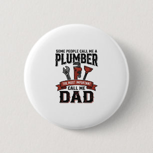 Plumber Dad Vintage Engraving Shirt Design_1 2 Inch Round Button
