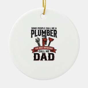 Plumber Dad Vintage Engraving Shirt Design_1 Ceramic Ornament