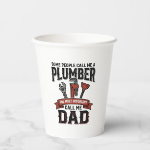 Plumber Dad Vintage Engraving Shirt Design_1 Paper Cups