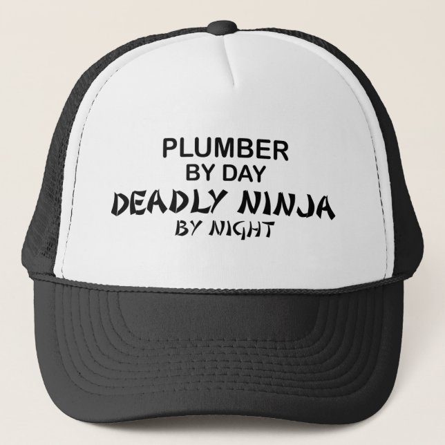 Plumber Deadly Ninja by Night Trucker Hat (Front)