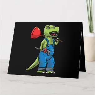 Plumber dinosaur plumber card