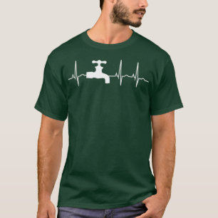 Plumber Faucet Heartbeat EKG Pulse Cool Plumbing T-Shirt